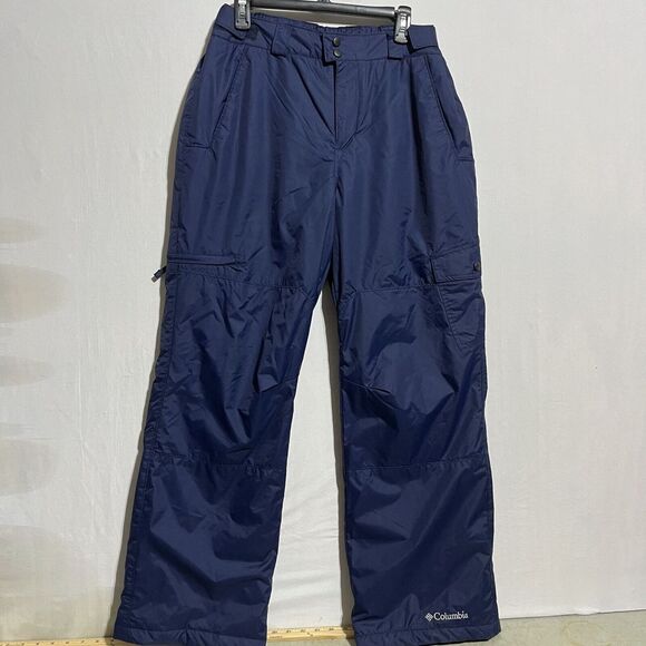 Columbia Snow Pants Mens M‎ Blue Nylon Pockets Mid-Rise Hiking Adjustable Waist - Picture 1 of 16